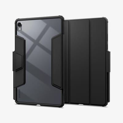 Spigen AirSkin Pro Hoes Geschikt voor Samsung Galaxy Tab S11 - Book Case met Standaard - Sleep/Wake Functie - Magnetisch Afneembare Cover - Zwart