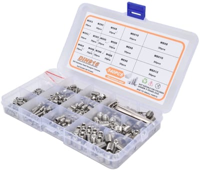 Dailygoods- Stelschroef Set 540 Stuks - M2/M8 Zeskantstiftschroeven - 304 Roestvrij Staal - Handige Opbergdoos - Lichtgewicht en Compact - Grubschroef