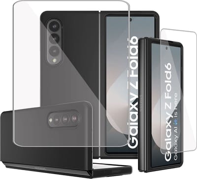 Hoesje + Screenprotector geschikt voor Samsung Galaxy Z Fold 6 – Folie - Case Transparant