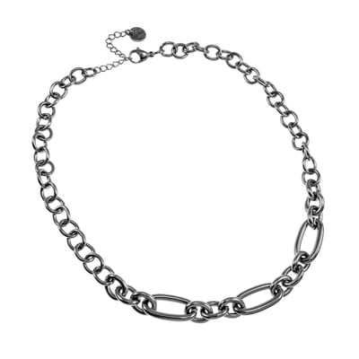 Ovale Schakelsketting Halsketting esde2, Ketting Dames RVS Gepolijst - Verstelbaar 45- 50cm