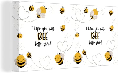 Canvas Schilderij Sterkte - Spreuken - Insecten - Bee - 40x20 cm - Wanddecoratie