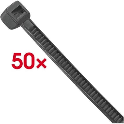 Hama 00221000 Kabelbinder Kunststof Zwart flexibel (l x b) 20 cm x 4.8 mm 50 stuk(s)
