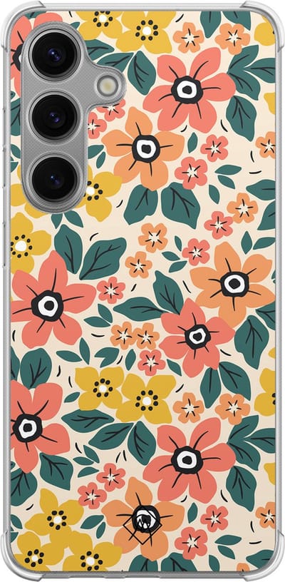 Casimoda® hoesje - Geschikt voor Samsung Galaxy S24 - Blossom - Shockproof case - Extra sterk - TPU/polycarbonaat - Multi, Transparant