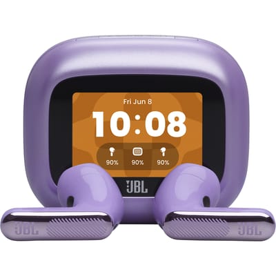 JBL Live Flex 4 – Draadloze Oortjes met Noise Cancelling – Smart Case met Touchscreen – Bluetooth Draadloos Oordopjes – 50 uur – Waterdicht – IP54 - Paars