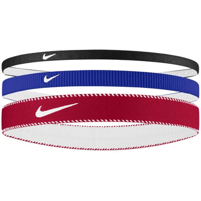 Nike Klassieke Gemengde Flexibele Hoofdband (Set van 3) (Rood/blauw/zwart)