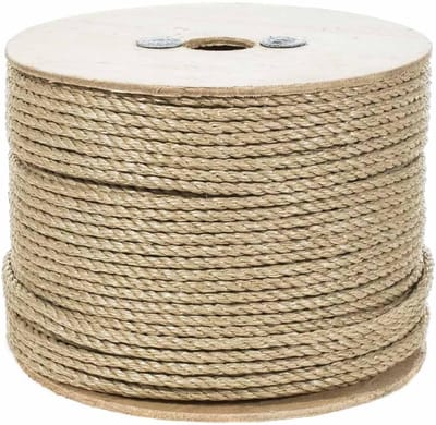 Gedraaid Touw - Polypropyleen Touw - Veelzijdig Gebruik - Slijtvast en Waterbestendig - 1/4 Inch x 50 Voet - Bruin