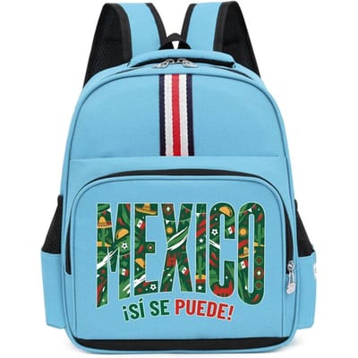 Waterdichte Rugzak voor Basisschoolleerling  Brazil Vamos Brasil  Voetbal Fan Rugzak Jongens Meisjes  Mexico ¡Sí Se Puede  Schooltassen