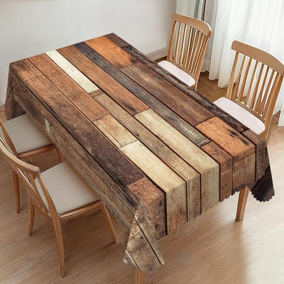 Retro Houtnerf Geprinte Waterdichte Tafelkleden voor Tafeldecoratie Vintage Wasbare Houten Planken Tafelkleed Vakantiefeest Decor 100x160cm