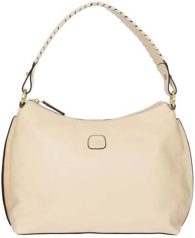 BRIC'S Leren Schoudertas Volterra Hobo Bag Ivory Crème