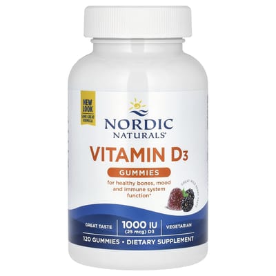 Nordic Naturals, Vitamine D3 gummies, Great Wild Berry, 1.000 IE (25mcg), 120 gummies