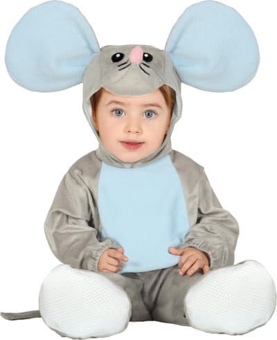 Fiestas Guirca - Jumpsuit baby kleine muis 12-18 maanden - Carnavalskleding - Carnaval - carnavalskleding 2027 - Carnaval kostuum