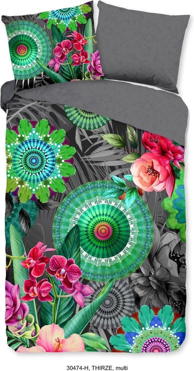HIP dekbedovertrek mandalas en bloemen - 1 persoons 140x200/220 cm - Multi - 100% Katoen satijn