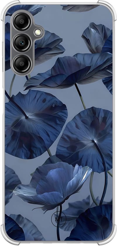 Hoesje (shockproof) geschikt voor Samsung Galaxy A14 5G - Dusky blooms - Extra sterke case - TPU/polycarbonaat - Bloemen - Paars, Transparant
