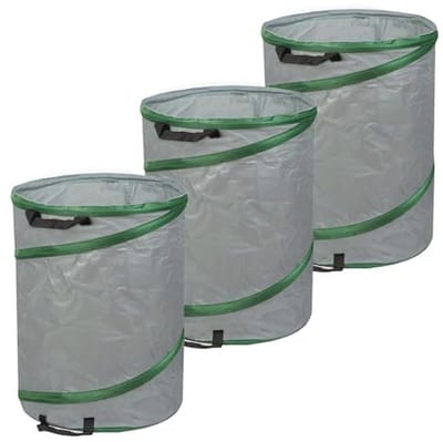 Pop Up Tuinzakken - Opvouwbare Vuilnisbak - Tuinafval Verzamelen - Zelfoprichtend Ontwerp - 137 Liter Set - Donkergrijs