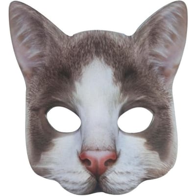 Kattenmasker Halloween Halve Gezicht Levensgetrouw Kattenmasker Feest Speel Kostuum Rekwisieten Dierlijk Feestmasker Unisex Cosplay Feest Rekwisieten gray