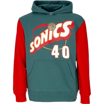Herenhoodie Nba Fashion Fleece Hoodie 1996 No 40 Shawn Kemp Hardwood Classics Seasup Originele Teamkleuren