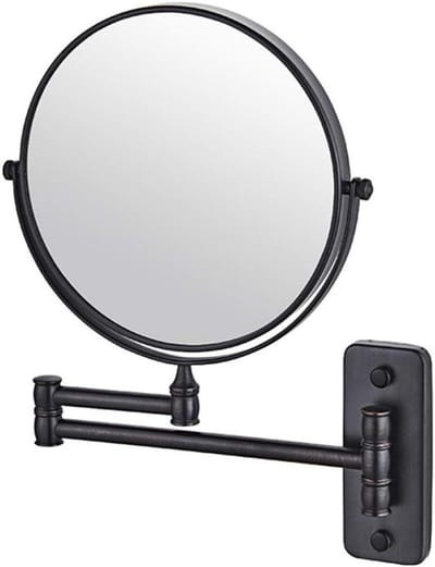 Wand Make-up Spiegel - Vergrotende Badkamerspiegel - Professionele Make-up - 360 Graden Draaibaar - 8 Inch Diameter - Zwart