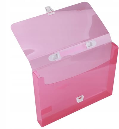 Deli B50442 A4 map met handvat, zacht roze