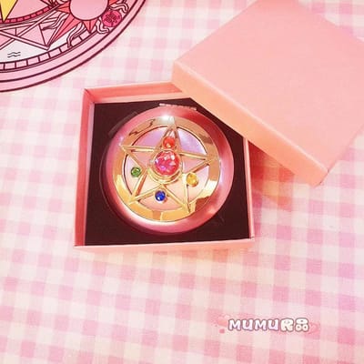 Anime Japanse Sailor Moon Opvouwbare SPIEGEL Tsukino Usagi Toverstaf Kristallen Ster Hoesje Cosmetisch Compact Reis Opvouwbare SPIEGEL multi