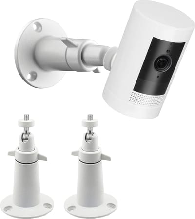Beveiligingsbeugel - 360 graden rotatie - Camerabevestigingsbeugel - Verstelbare metalen beugel voor binnen- en buitenbeveiliging - Accessoires voor camerabevestiging - Accessoires voor camerabewaking - Wit