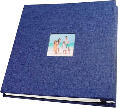 Grote Zelfklevende Fotoalbum met Linnen Kaft, 40 Dubbelzijdige Pagina's voor 4x6 en 8x10 Foto's, Perfect voor Herinneringen en Scrapbooking