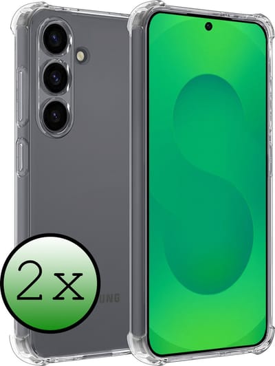 Hoesje 2 Stuks - Geschikt voor Samsung Galaxy S25 - Sterk & Shockproof - Siliconen Case - Back Cover - Telefoon Hoes Shock Proof - Transparant