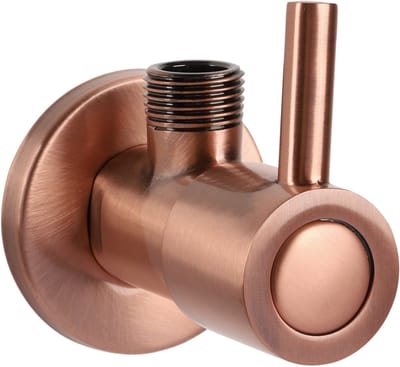 Differnz Hoekstopkraan Rood Koper â€“ Met Rozet 1/2"/ 3/8" â€“ Toiletkraan