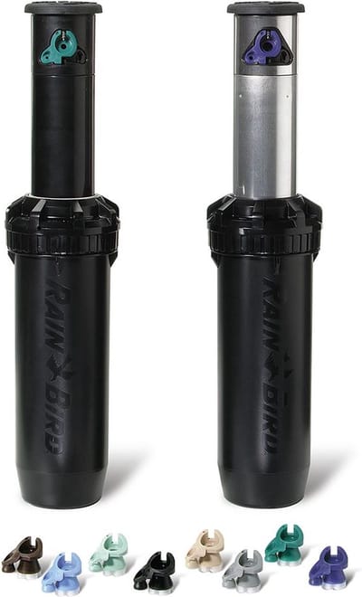RainBird - type  Falcon 6504 PC SS Rotor - pop-up - sector sproeier - uitschuifhoogte 10 -2 cm - RVS riser - 1" bi.dr. - volledige cirkel - sproeibereik 11 -9 - 19 -8 meter - incl. 12 nozzles - met terugslagklep  - lage druk leegloop