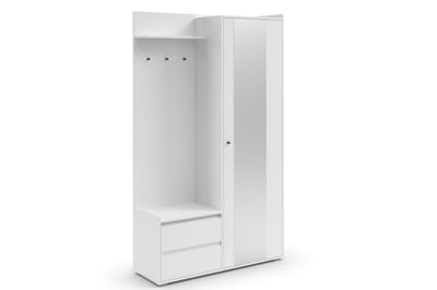 Kosmo-Kleerkast - 1-deur 2-laden - Wit