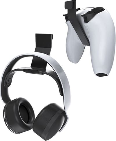 Scoby - Controllerhouder & Koptelefoonhaakje - Game Accessoires - 2 Stuks - Geschikt voor PS5 - Zwart