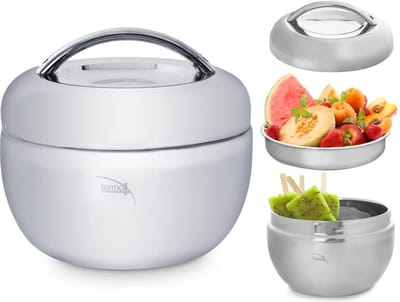Thermische Container voor Eten Edelstaal APPLE 1 l - Warmhoudcontainer - Thermosfles voor Lunch - Soep Thermos - Voedselcontainer - Lunchpot