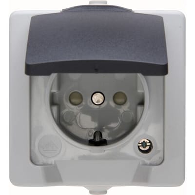 Kopp Nautic wandcontactdoos RA KV opbouw spatwaterdicht Mat antraciet/wit IP44