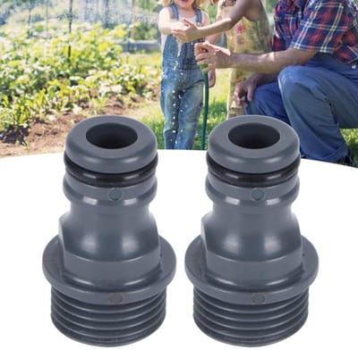 2x G1/2 Mannen Draad Snelkoppeling - Tuinslang Adapter - Tuinaccessoires - Geschikt voor Tuinieren - Hoogwaardige Koppelingen - Kleur Zwart