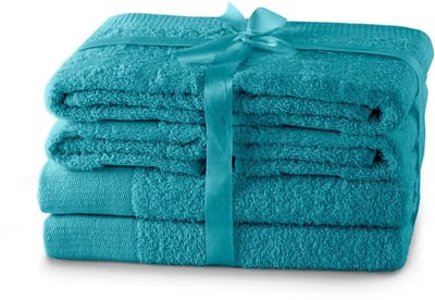 Dailygoods- Handdoekenset 4 handdoeken - 2 douchehanddoeken - 100% katoen - absorberend - duurzaam - tijdloos design - Badtextiel
