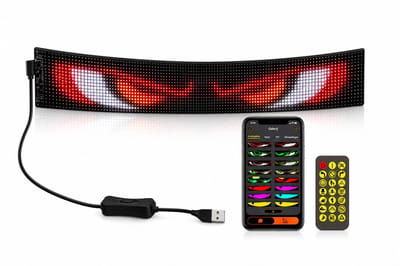 LED Matrix Auto Display – Programmeerbaar RGB LED Scherm – App Bediening – USB – Waterbestendig – Inclusief Afstandsbediening
