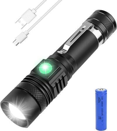 Ynkkvre - Zaklamp - LED-zaklamp - Oplaadbare zaklamp - 4 modi - 18650 batterij - Zoomfunctie - IPX6 waterdicht