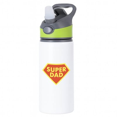 Hacebo® - super dad waterfles met rietje groen - Vader - papa - Vaderdag - cadeau - verjaardag - kado - water fles - 650ML