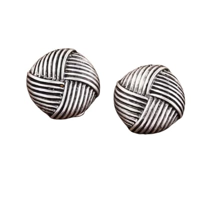 Clip Oorbellen -metaal -knot zilverkleur 1.5 cm- geen gaatje- Charme Bijoux