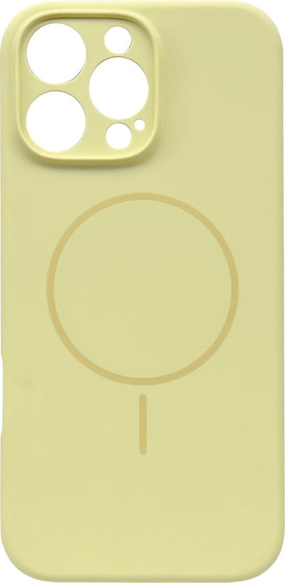 Casemania Hoesje Geschikt voor Apple iPhone 16 Pro Max - Geel - Zachte Liquid Siliconen Back Cover Case - Geschikt voor MagSafe - Zeer Sterke Magneet - Telefoon hoes met Camera Bescherming