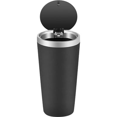 Poubelle de voiture durable lavable étanche mini poubelle pour porte-gobelet de voiture avec couvercle pour voiture gray