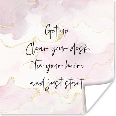 Poster Studenten - Quotes - Motivatie - Marmer - 100x100 cm XXL