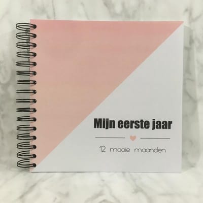 Invulboek 'Invulboek 'Mijn eerste jaar' ROOS - fotoboek - baby’s eerste jaar