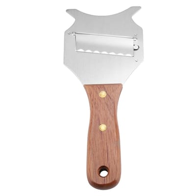 Dailygoods- Snijmachine Roestvrij Staal - Verstelbaar Mes - Antislip Houten Handvat - Duurzaam - Lichtgewicht - 19,5 x 8 x 1,2 cm - Schaaf