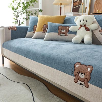 Lucky Bear Bankhoes Vier Seizoenen Universele Bankhanddoek voor Woonkamer Antislip Beschermer Bankmat Slipcover Zitkussen 70x70cm 1pcs