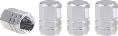 AMiO Universele Ventieldoppen Aluminium voor Auto Zilver (set)