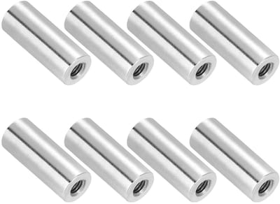 Ronde koppelmoeren van roestvrij staal 304 M4 x 0,7 mm, 8 stuks, 20 mm metrische lengte, sterke schroefdraad en duurzame kwaliteit