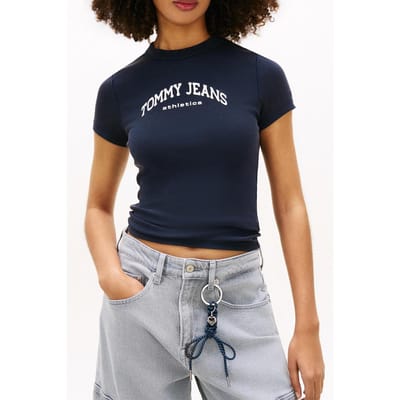 Tommy Hilfiger Slim Varsity Ss Dark Night Navy Größe: S | Hemden Outlet | Damen | Schwarz