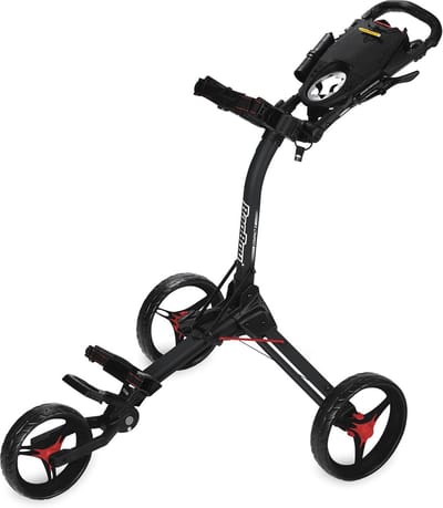 Golfkar - Golftrolley - Sportieve Uitjes - Compact Opvouwbaar - 3 Wielig - Mat Zwart Rood