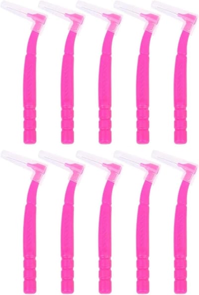 Interdentale Borstels - Tandenstokers - Mondhygiëne Verbeteren - Draagbaar L-vormig Ontwerp - 110 Stuks - Roze
