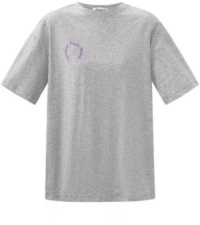 Minimalistisch Katoen Vrouwen T-shirt met Cirkelgrafiek - Grijs - Maat S
